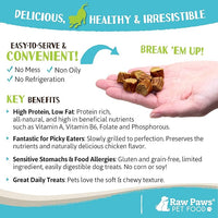 Raw Paws Grain-Free Soft Sausage Treats for Dogs & Cats - Chicken Recipe, 6-oz - USA Chicken Sausage Dog Treats - Soft Treats for Dogs & Cats - Dog Sausage Treats