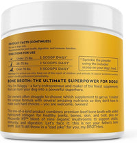 Bone Broth for Dogs – Bone Broth Powder with Organic Mushrooms & Collagen for Digestion, Immunity & Joint Support – Tasty Beef Supplement for Dogs of All Ages, Sizes & Breeds – 3.20 oz