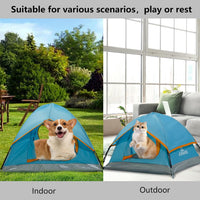 ASFANES Foldable Pet Tent for Medium Dogs & Cats - Blue / M - image 3
