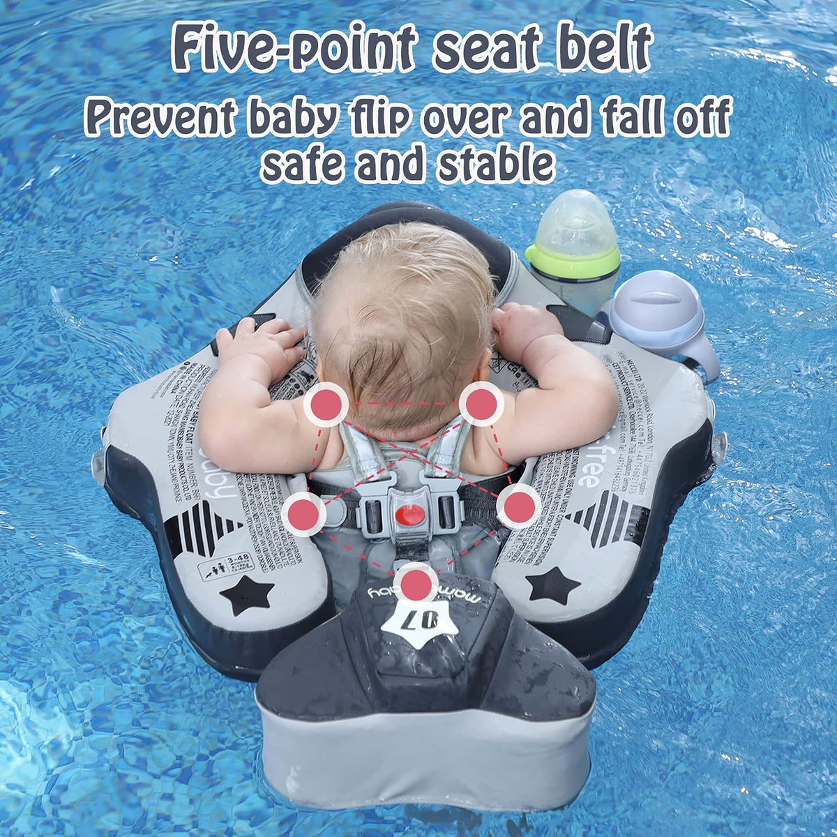 Mambobaby non-inflatable baby float with removable sun canopy and buoyant tail - view 13