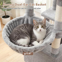 Maine Coon Cat Tree, Heavy Duty Cat Tower for 20 lbs+, GCT033G – Essentials for Cats - 60 inches / Light Gray - image 4