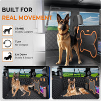 XL Hard-Bottom Dog Car Seat Extender for Trucks & SUVs – Waterproof Rear Seat Hammock for Large Dogs