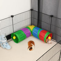 Rypet Guinea Pig Tunnels and Tubes Collapsible 2 Way and L-Type Tunnel with Interactive Ball Small Animal Activity Tunnel Hideaway Toys for Baby Rabbit Ferret Hamster Chinchilla Hedgehog