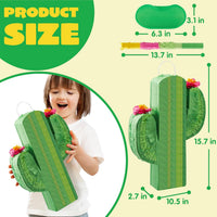 JOYIN Pumpkin Piñata Set, Foldable 10.5 x 16 Inch Jack-O’-Lantern Piñata with Stick and Blindfold - Cactus Pinata Set-3pcs - image 2
