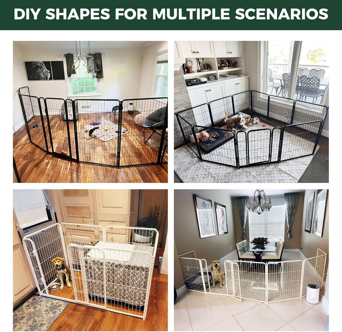 FXW Homeplus Indoor Dog Playpen, 24" H, for Puppies & Small Dogs - White / 24"H / 6 Panels - image 3