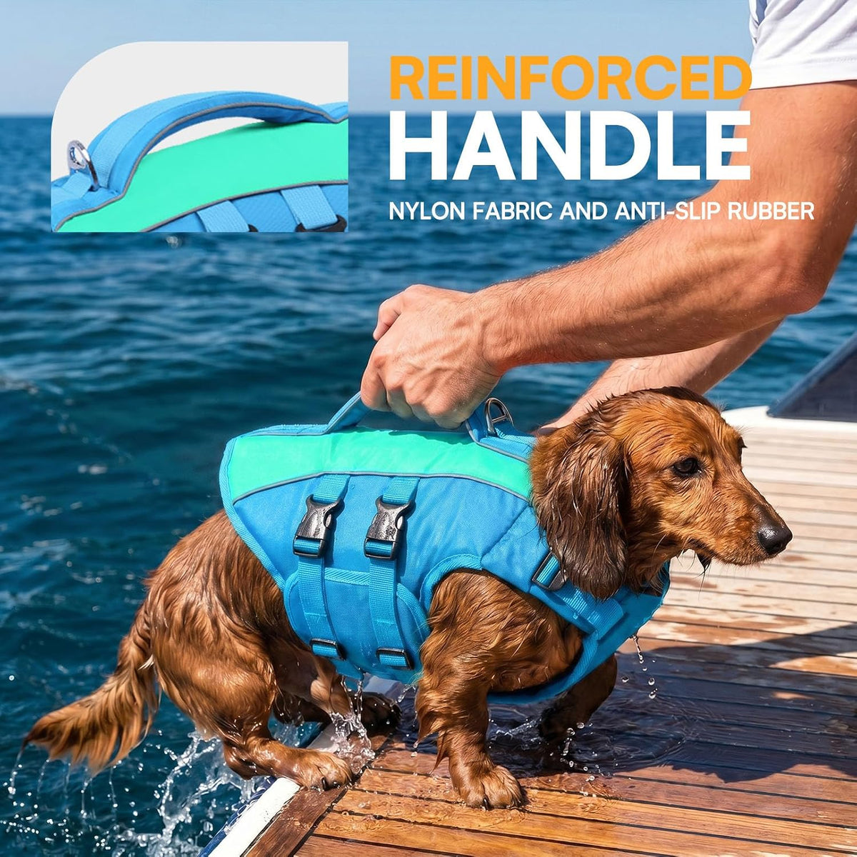 Dog Life Jacket Medium,Ripstop Dog Flotation Vest for Medium Dogs – Essentials for Dogs - Large / Blue - image 2
