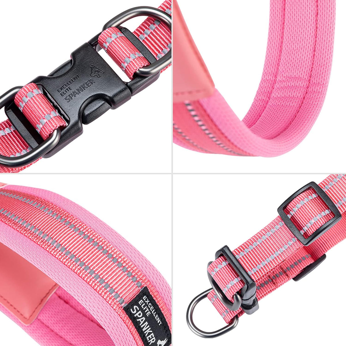 EXCELLENT ELITE SPANKER Reflective Step-in Dog Harness Vest Chest - Pink / XL-Chest 26-28" - image 2