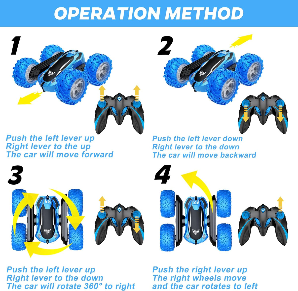 KKONES Remote Control Car - Blue - image 2