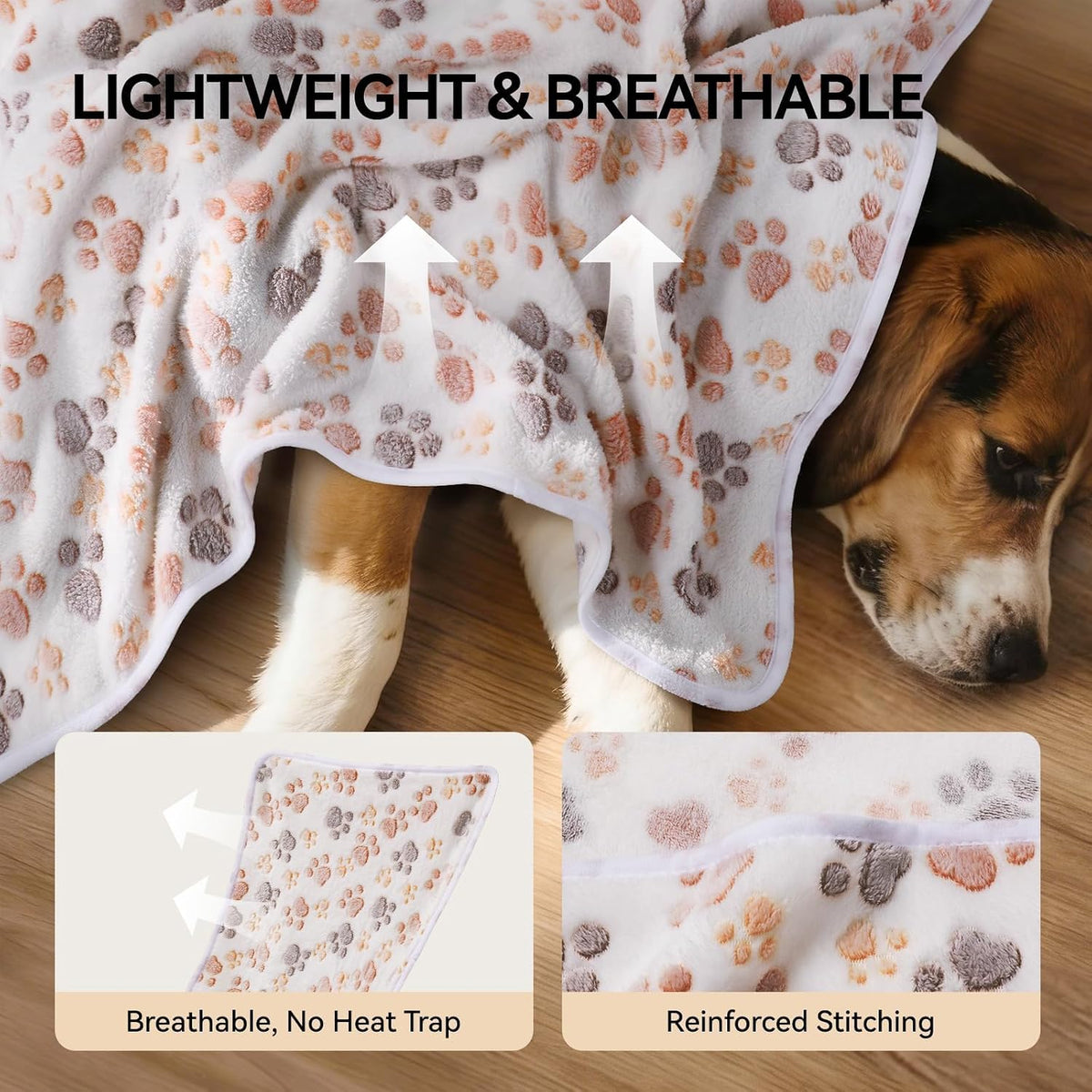 LINENLUX Dog Blankets 3-Pack - Dog Paw-3pcs / 60x40 inch - image 2