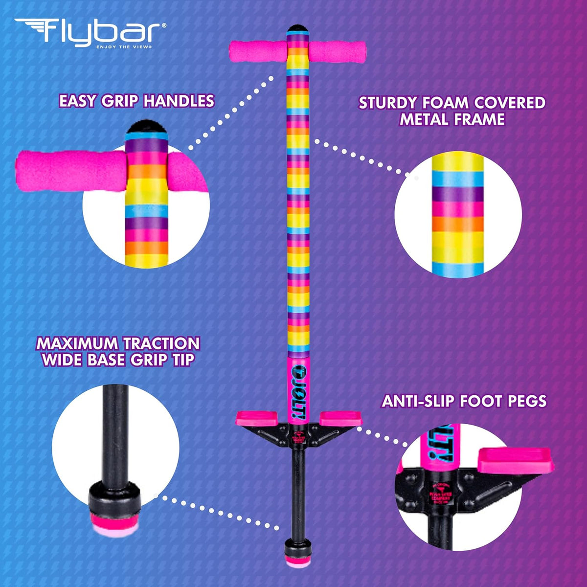 Flybar Jolt Pogo Stick for Kids - Rainbow - image 4