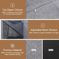 42-Inch Dog Crate Cover with Mesh, Waterproof Kennel Cover - 24.0"L x 18.0"W x 20.0"H / Grey - image 2