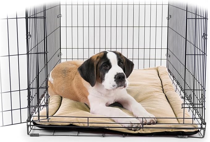 K9 Ballistics Tough Ripstop Dog Crate Pad - Durable & Machine Washable with Non-Skid Bottom and 120-Day Warranty, Fits 48" Wire Crates - X-Large, Sandstone