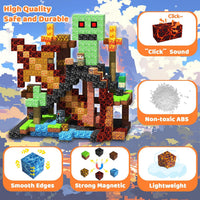 SSAWER 48 piece magnetic blocks travel set with colorful building cubes - view 12
