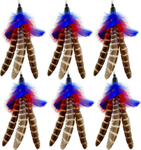 Cat Feather Toys Refills, 6 Pieces Handmade Da Bird Feathers Refill, Cat Wand Replacement Feather - A-6 PCS Feather Refills