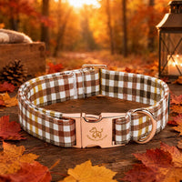Elegant little tail Fall Dog Collar - Yellow Plaid / Medium (Pack of 1) - image 4