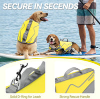 VIVAGLORY Dog Life Vest Neoprene Dog Swim Vest, M - Alpha Yellow / XS: 16-20in (Ribcage Girth) - image 4