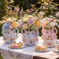 Fulmoon 6 Pcs Tea Party Decoration Flower Box Table Teapot - 6 / Purple Series