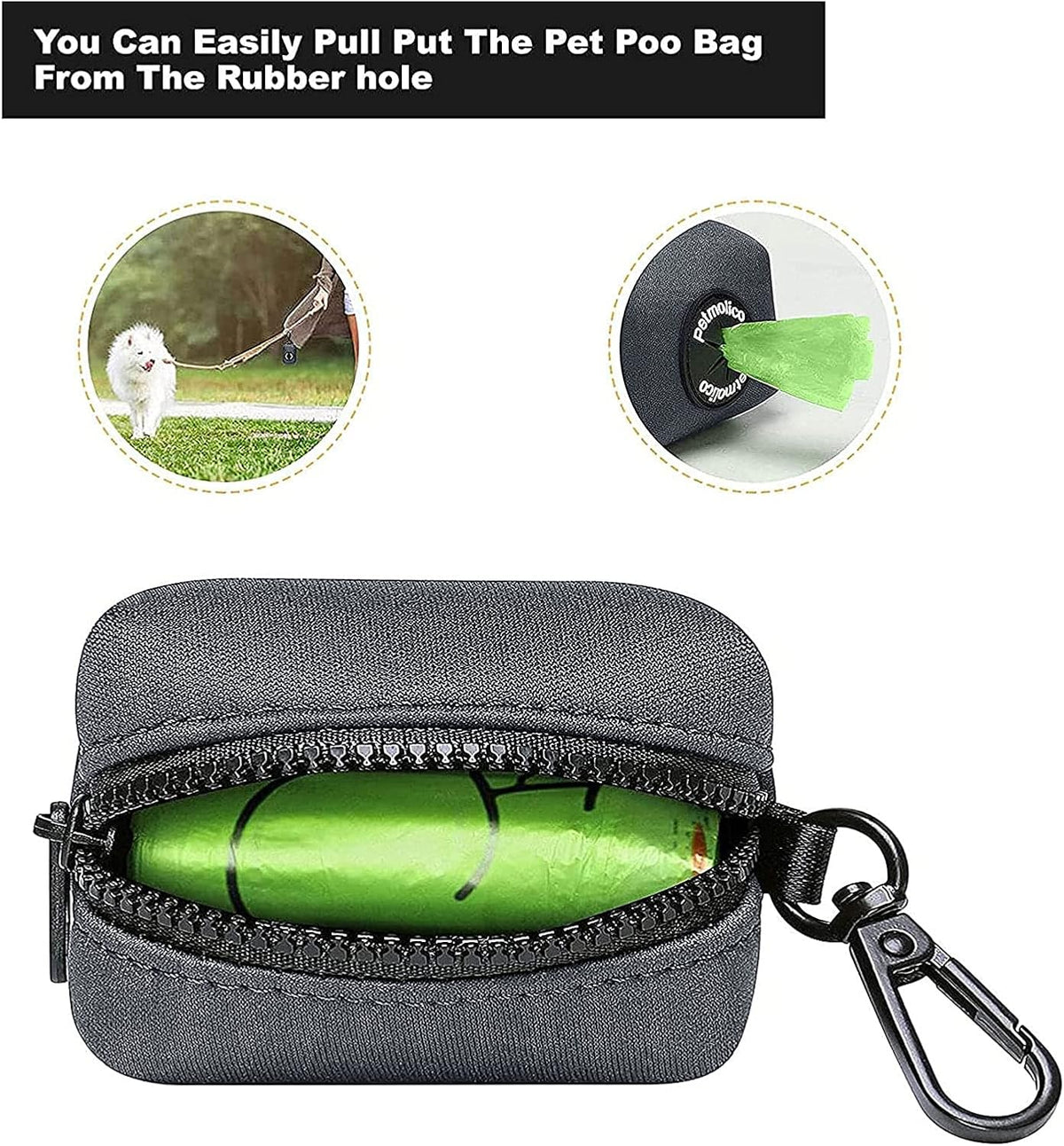 Petmolico Dog Poop Bag Holder Dispenser 2 Pack, Pink Rose – Essentials for Dogs - Deep Gray - image 2