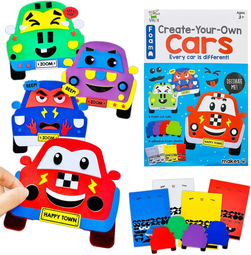 VKPI 4 Butterflies Foam Art Crafts Gift Kit - Cars