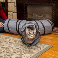 PetLike Cat Tunnel for Indoor Cats Collapsible Pop-up Pet Tube Peek - Y-Way / Grey - image 2
