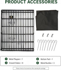 Puppy Playpen with Bottom Pad and Door, 8 Panels 24" H - Black / Small Pen: 30-Inch High / Playpen+Bottom - image 3