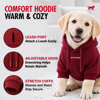 Tuff Pupper Dog Hoodie, Premium Quality Insulated Fabric - Crimson Red / XX-Large (80-115 lbs) - image 3