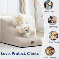 Dog Stairs for Small Dogs, 3-Step Pet Steps for Couch Sofa - Beige / 3 / 3-Step (22.4"D x 15.7"W x 15.7"H) - image 2