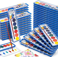 Jyusmile 36-pack washable watercolor paint set with 8 colors and a brush in each box - view 2