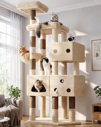 Globlazer Extra Large Cat Tower for Big Cats 20 lbs, F81 - 81 inch / Beige