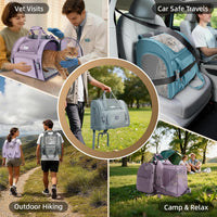 Expandable Large Cat Carrier Backpack, Supports up to – Essentials for Dogs - 16.5"L x 9.0"W x 13.4"H / Plum - image 3