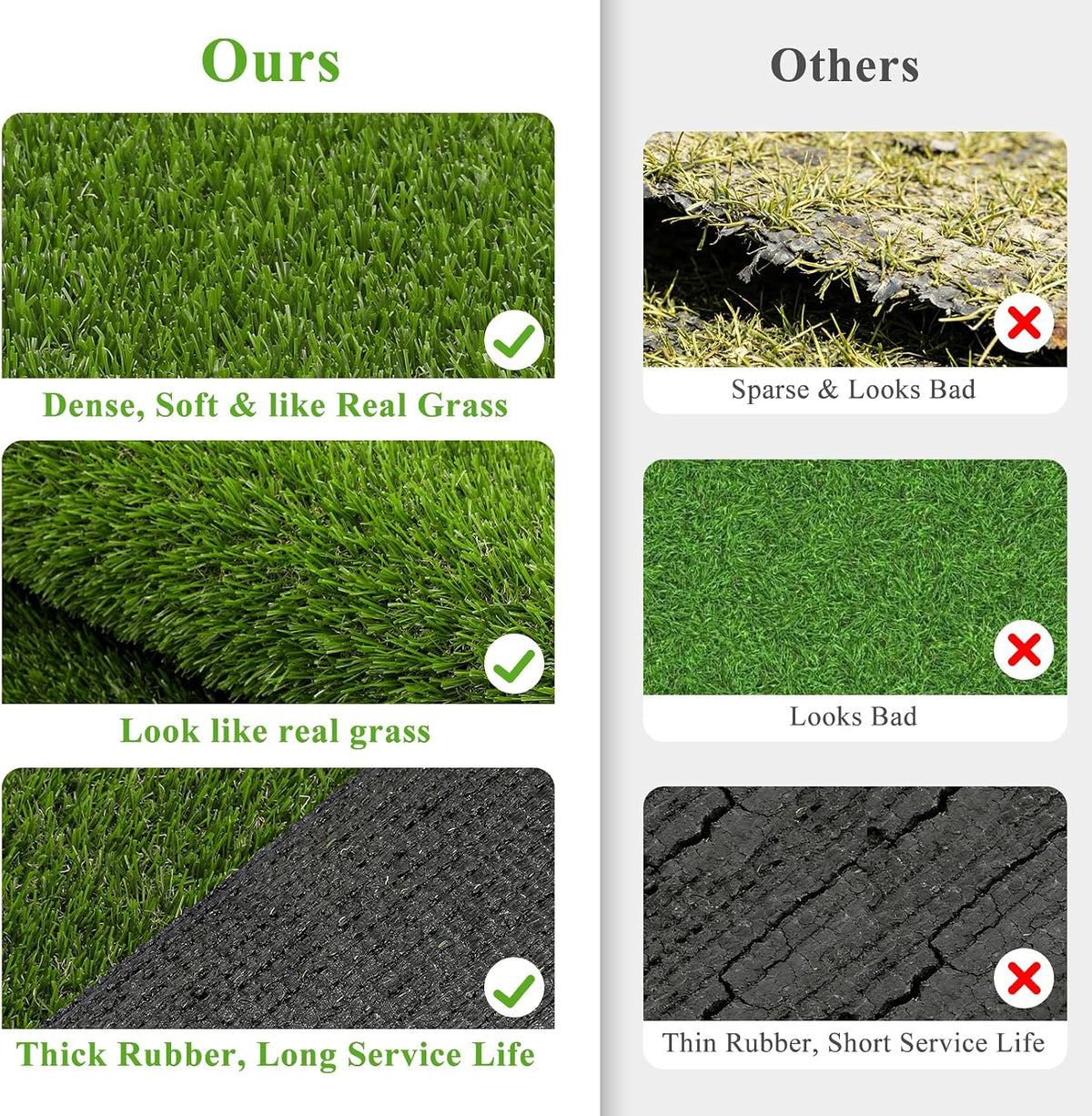 HEBE Fake Grass Turf Rug 20''x30'' - 20''x30'' - image 4