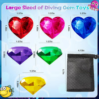 Duchong 9 extra large acrylic pool dive gems in assorted colors with mesh storage bag - view 2