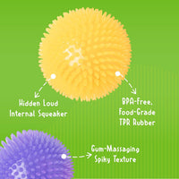 Gnawsome Medium Squeaker Ball Dog Toy, Medium 3.5" - image 4