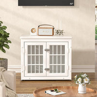 26" Heavy Duty Dog Crate Furniture for Small Dogs, Metal Kennel for High Anxiety Dogs, Chew Proof Pet Cage Indoor, Decorative Kennel End Table, White