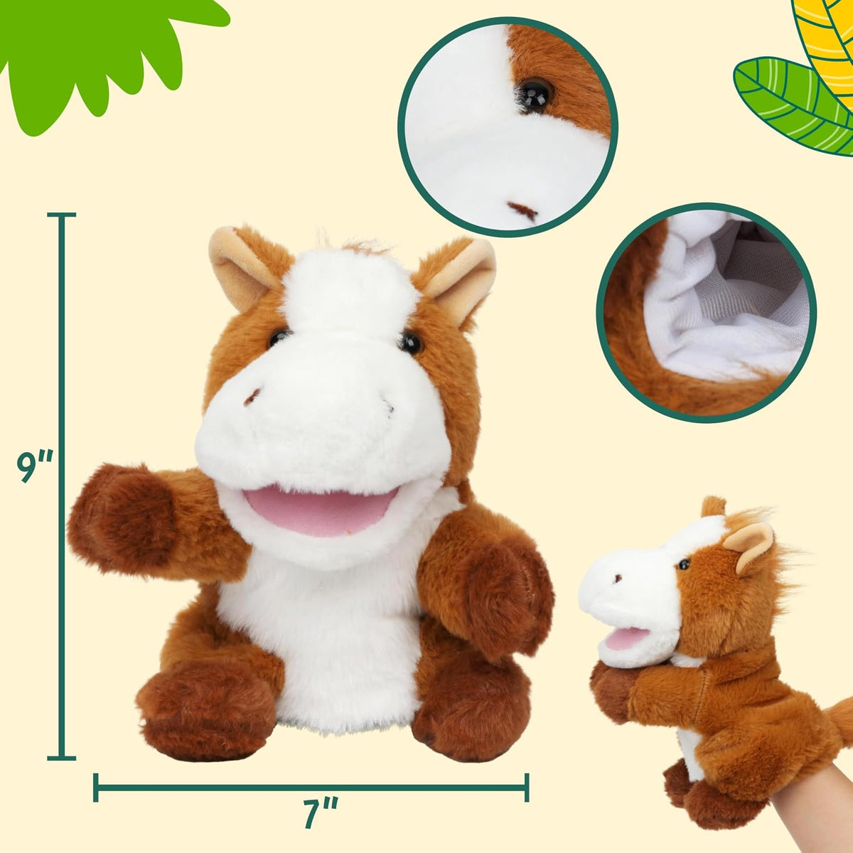 Easfan 12.5 inch plush puppy hand puppet with movable mouth and soft fur - view 13