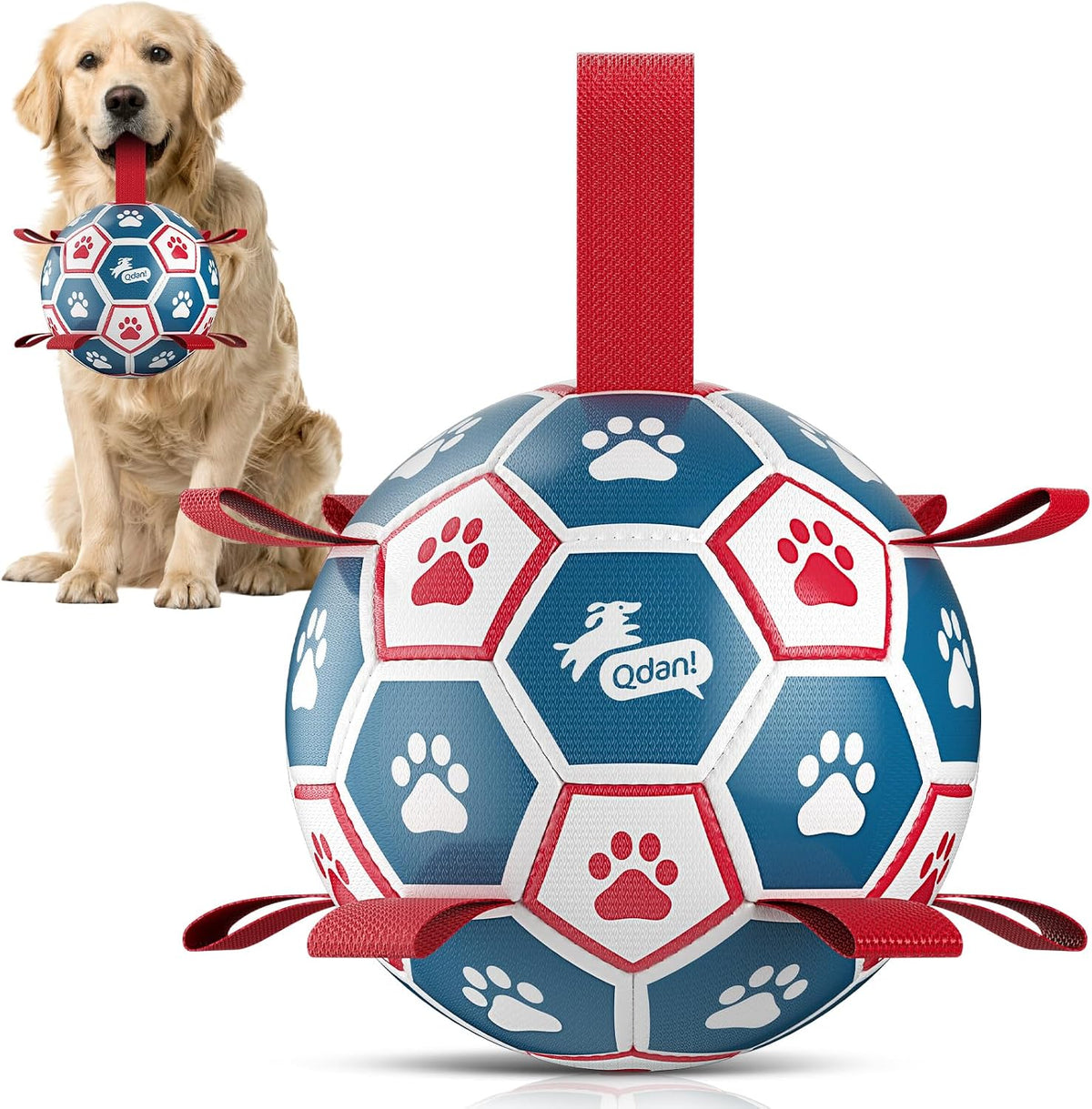 QDAN Dog Balls, Outdoor Dog Toys - Large Size 3 / Red-Blue