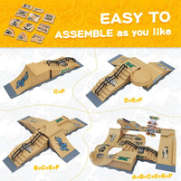 Gr8ware 6-in-1 fingerboard skate park with half pipe ramp and mini finger skateboards - view 10