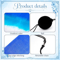 Jenaai silk veil poi set of 4 with black balls and adjustable chains in bright colors - view 11
