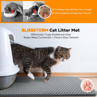 Cat Litter Mat 24"x16", Double Layer EVA litterbox Mat Beige - Dark Grey / Honeycomb-31 x 24 Inches - image 3