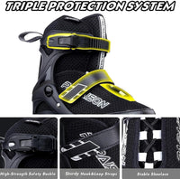 PAPAISON Adjustable Inline Skates for Kids and Adults with Full Light - Black / Large-Youth & Adult (5-8Women/4-7Kids Men) - image 2
