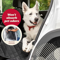 Lusso Gear Dog Car Seat Cover for Back Seat - 100% Waterproof - Full Protection from Mud, Scratches, Shedding - Non-Slip Rear Seat Protector for Dogs - Secure Fit for Car, Truck, SUV (Black)