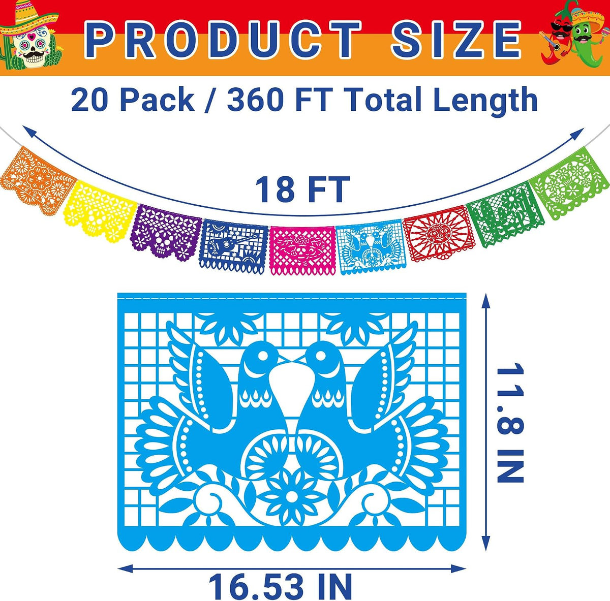 18 FT Cinco De Mayo Party Decorations - 20 Pack - image 2