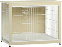27" Dog Crate Furniture, Dog Kennel Indoor - White Oak / 38.5"L x 25.6"W x 26.8"H