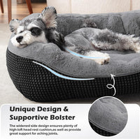 Medium Dog Beds for Medium Dogs Washable - L (35"x25"x9") / Black - image 4