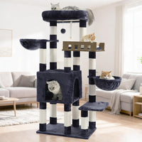 Maine Coon Cat Tree, Heavy Duty Cat Tower for 20 lbs+, GCT033G – Essentials for Cats - 52 inches / Dark Gray
