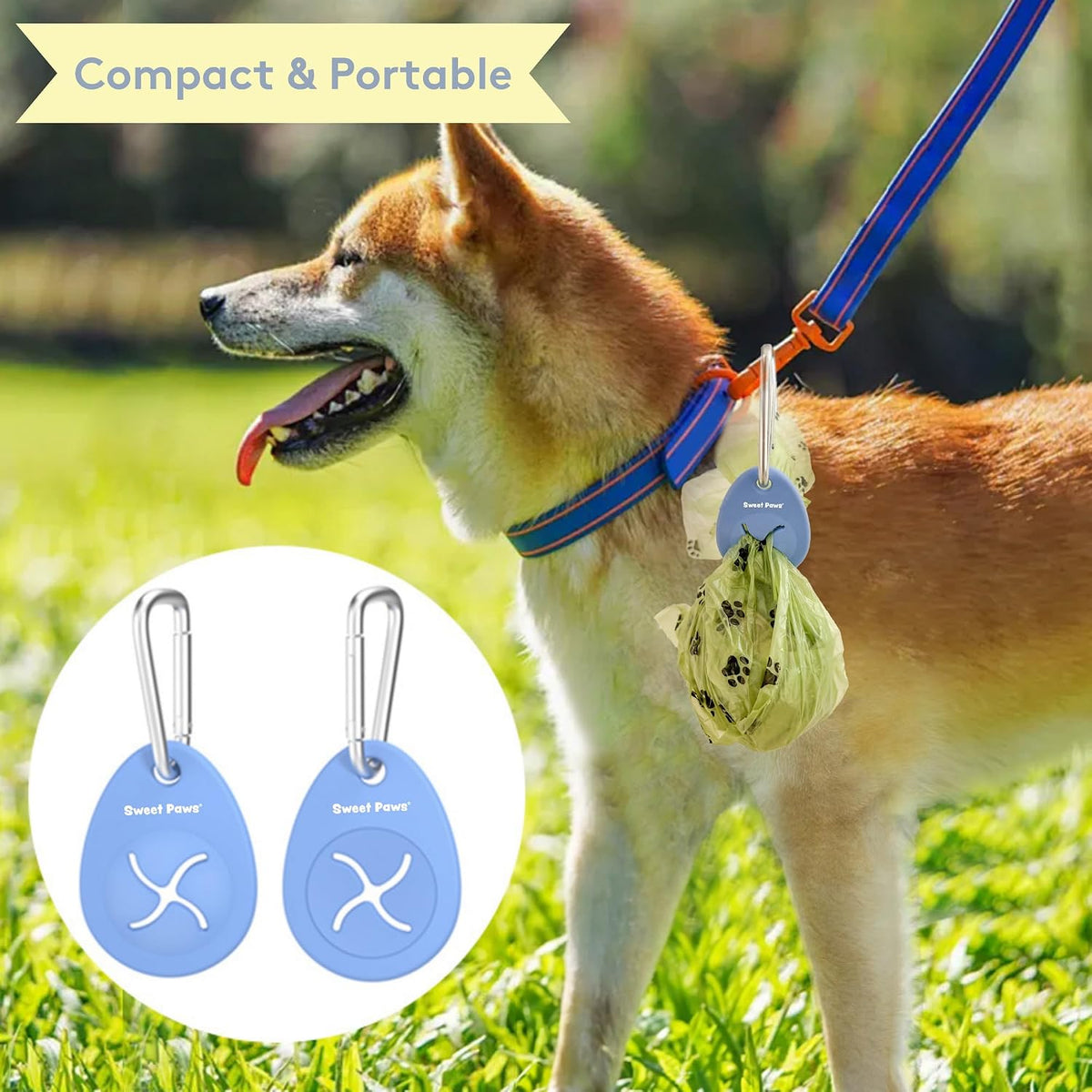 Dog Poop Bag Holder Charm for Hands-Free Carry of Used Poop Bag - Blush Pink - image 3