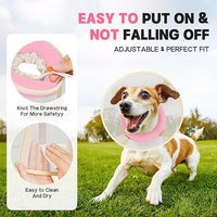 Soft Dog Cone Collar to Stop Licking-Adjustable Comfortable Mesh Recovery Collar After Surgery for Small or Miniature Dogs, Alternative to Plastic Elizabethan Collars for Neuter Incision Care (Pink,M)