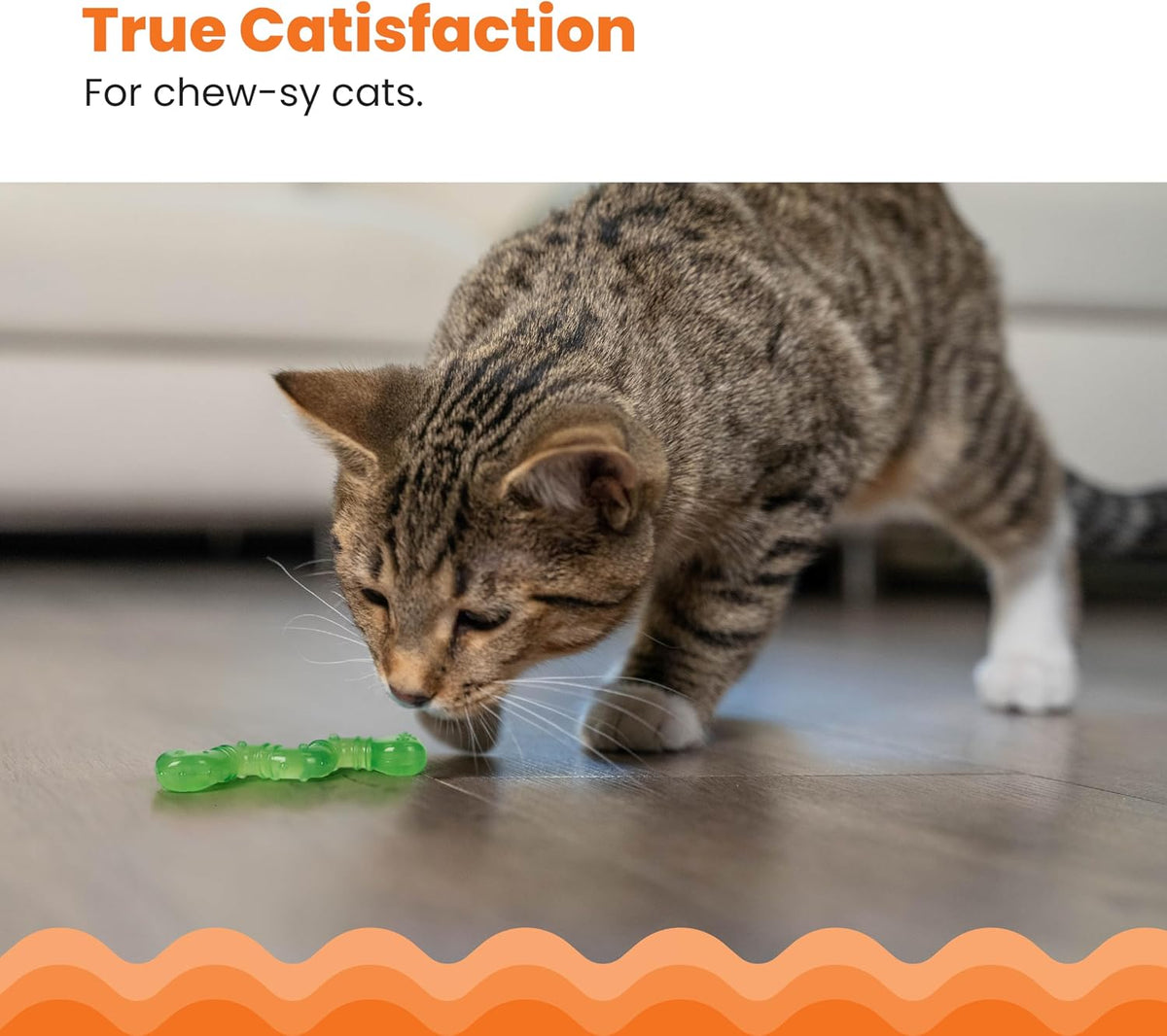 Catstages OrkaKat Wiggle Worm Dental Cat Chew Toy with Catnip - Wiggle Worm / One Size (Pack of 1) - image 2