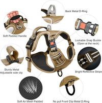 Timos Dog Harness, No Pull Large Sized with 3 Buckles - Large / Lock Khaki - image 4
