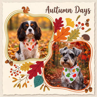Preboun 100 Pcs Fall Paw Print Dog Bandanas Bulk - Fall / 19.7 x 13.8 x 13.8 Inch - image 2